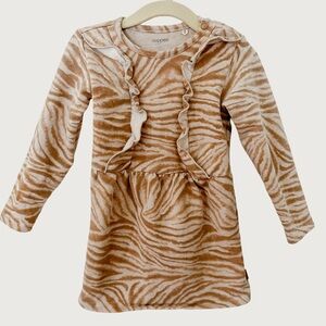 NOPPIES | Brown Zebra Print Toddler Dress